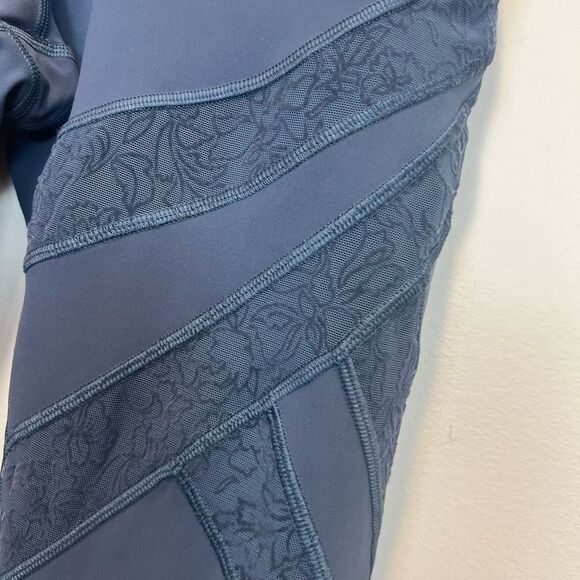 Lululemon Wunder Under Full-Length High Rise Leggings Sheer Panel floral Lace 12 - Picture 2 of 13